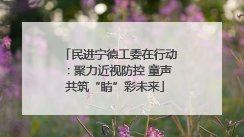 民进宁德工委在行动：聚力近视防控 童声共筑“睛”彩未来